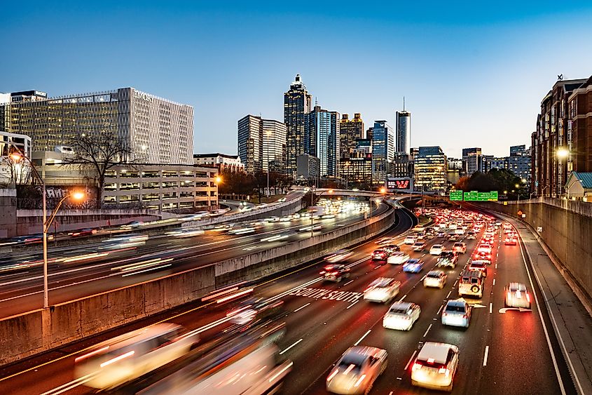 Atlanta Traffic skyline on Interstate 85