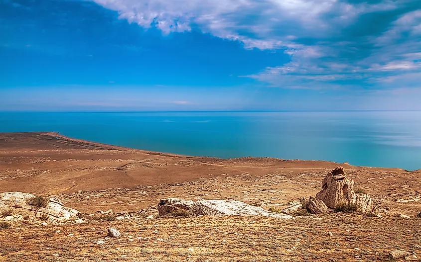 The Caspian Sea in Kazakhstan.