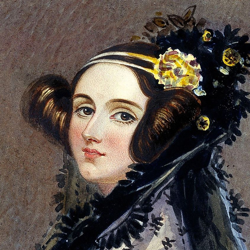 Ada King, Countess of Lovelace watercolor painting