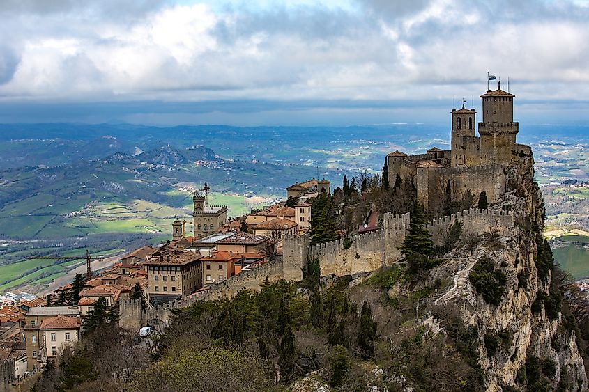A view from atop The Three Towers of San Marino.