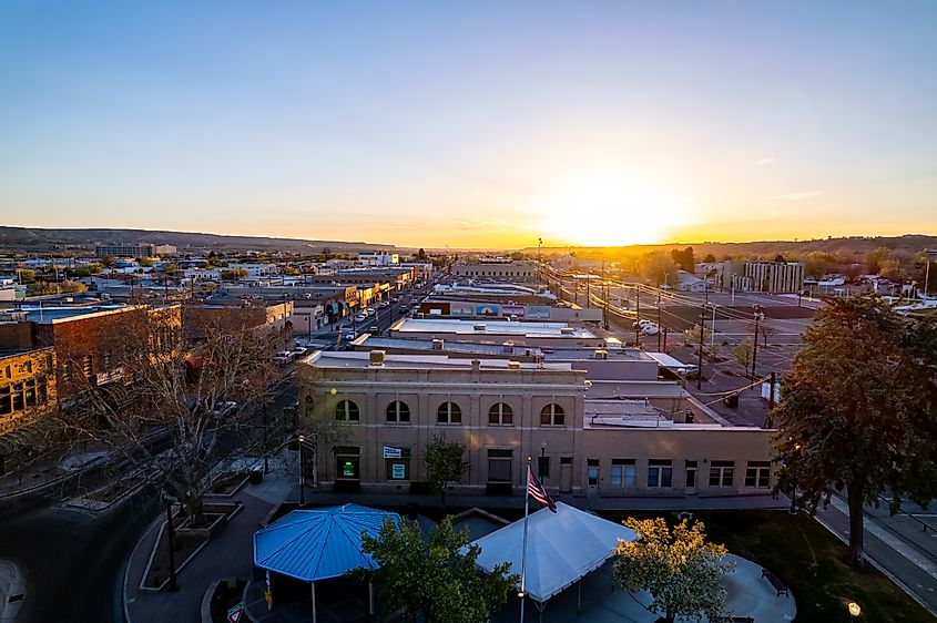 Downtown sunset over Farmington, New Mexico
