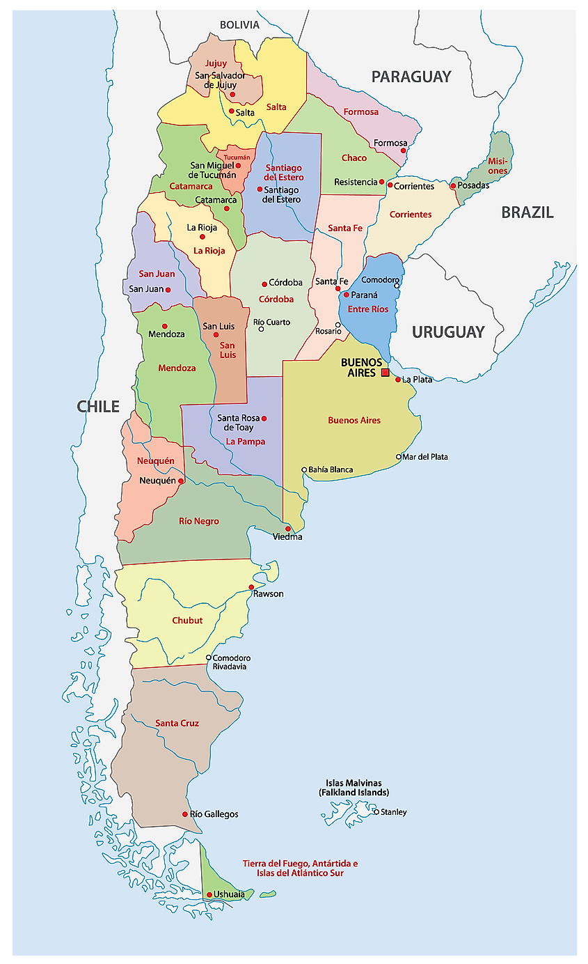 Capital Of Argentina On Map Argentina Maps & Facts - World Atlas