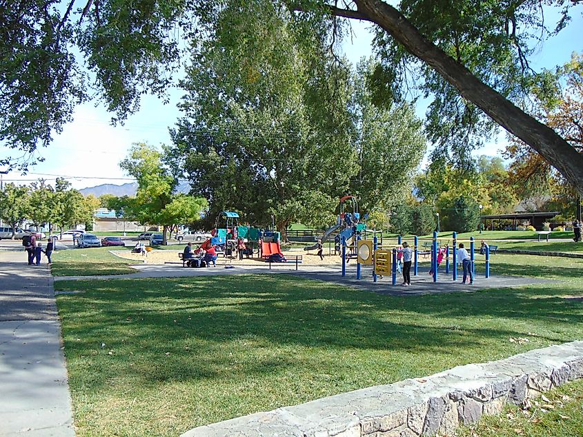 A playground in Murray City Park in Murray, Utah.