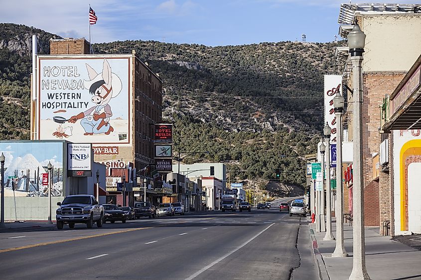 The Main Street in Ely, Nevada.