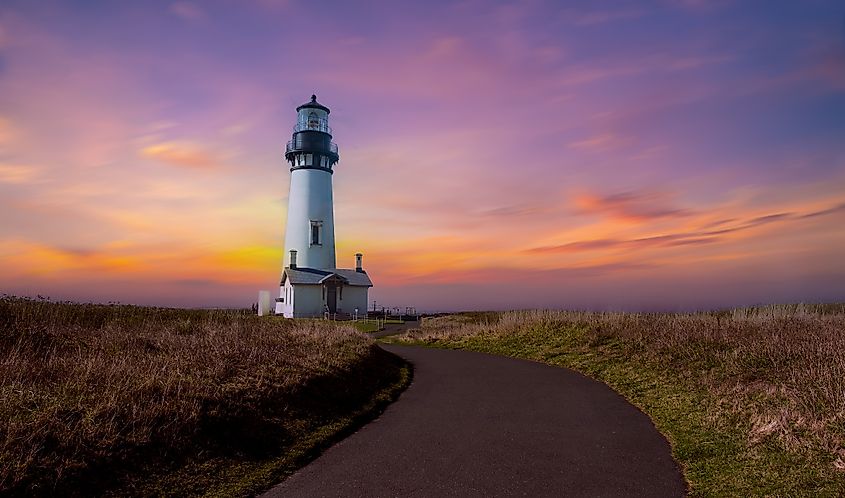 Yaquina Head Lighthouse is located on the Oregon Coast, near Newport.