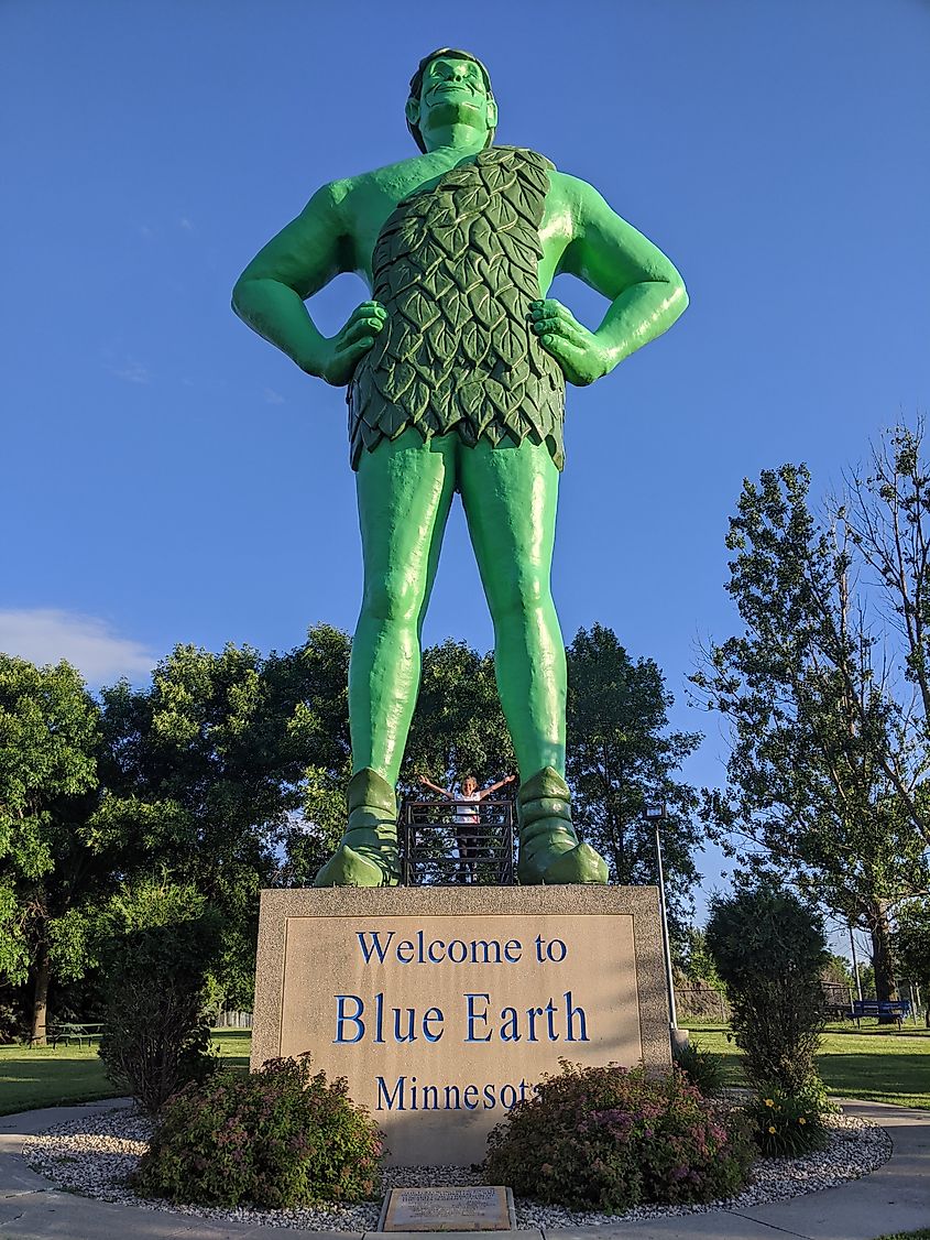 The Jolly Green Giant Statue in Blue Earth, Minnesota