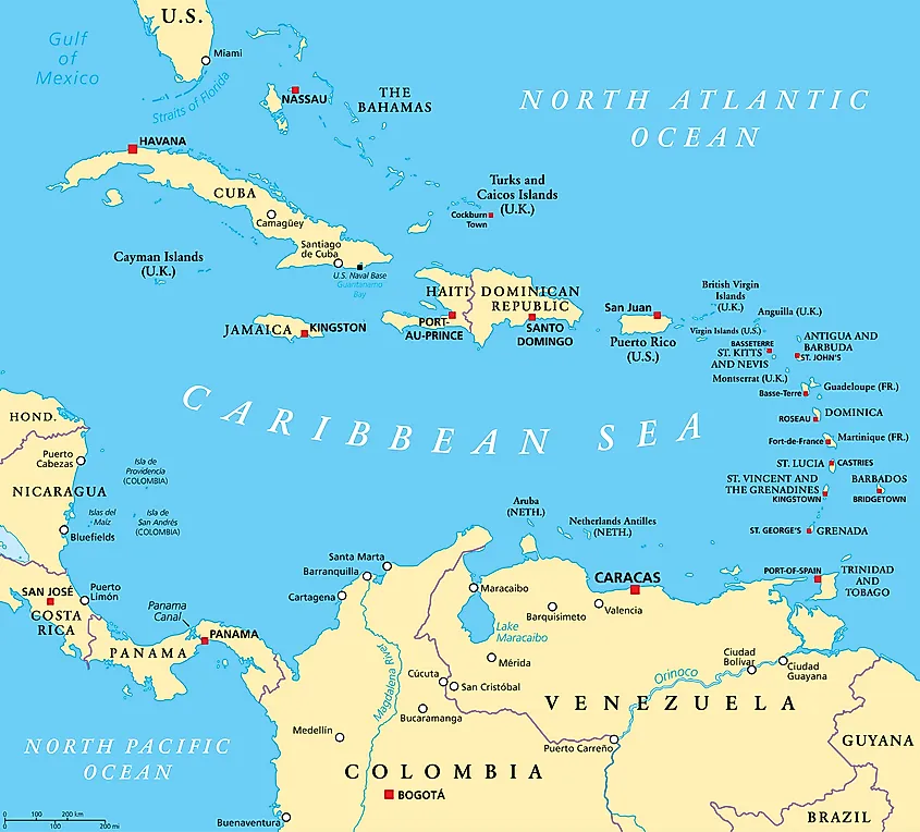 Caribbean Sea Map 