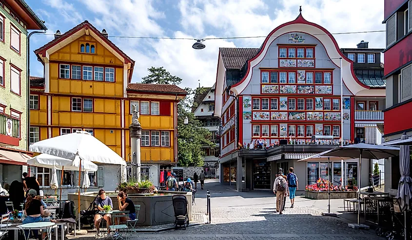 Old city of Appenzell, Switzerland.