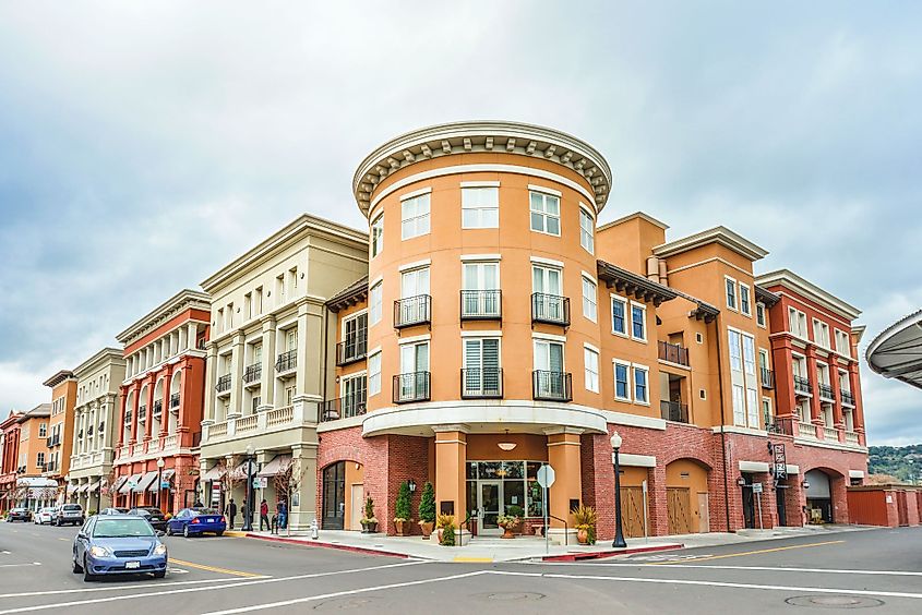 The scenery of the downtown of Napa, California.