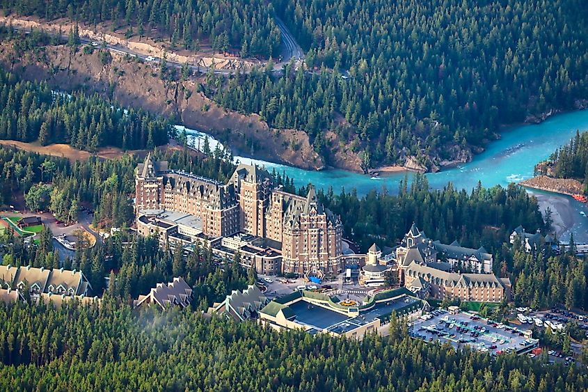 The iconic Fairmont Banff Springs in Banff, Alberta, Canada.