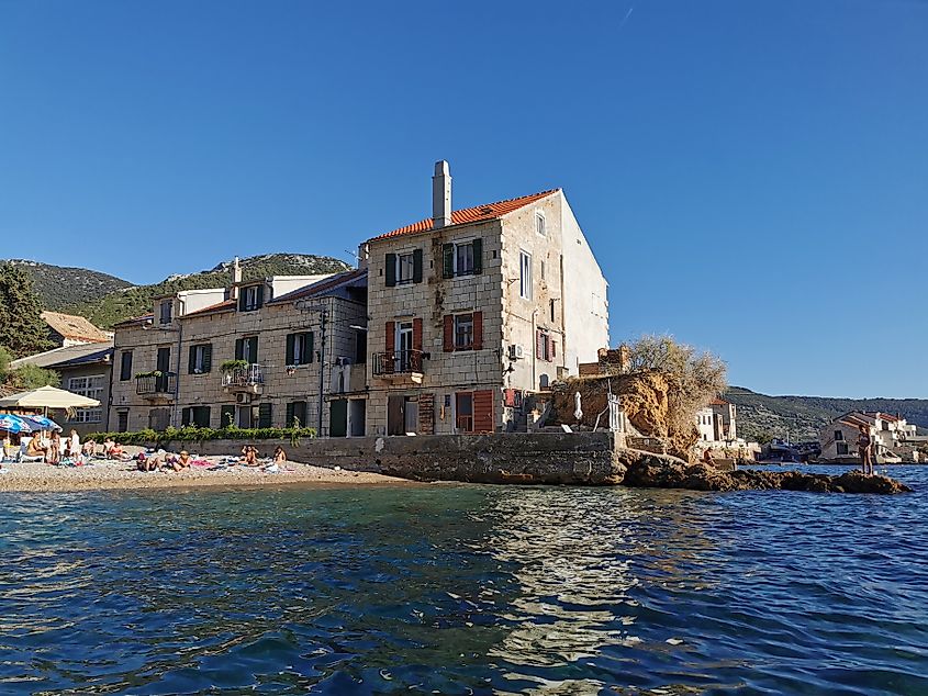 Streets and beaches of the small village Komiža on the island of Vis