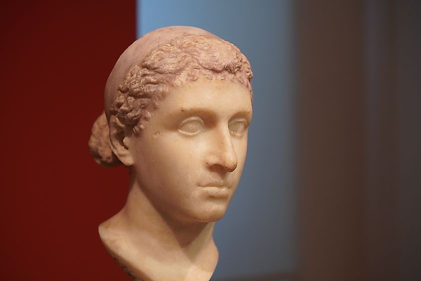 Portrait of Cleopatra on display a museum in Berlin
