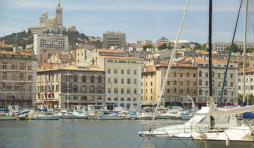 The town harbor in Marseilles on the Gulf of Lion.