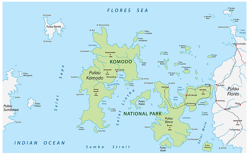 Map of Komodo National Park