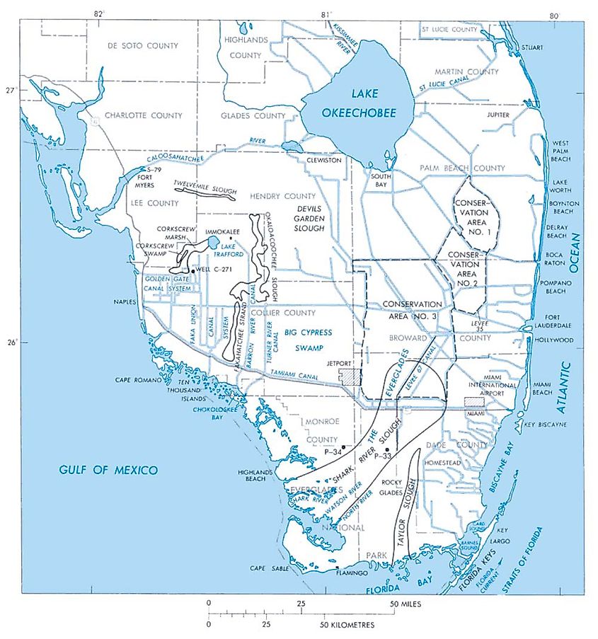 Shown at the top of this map of South Florida.
