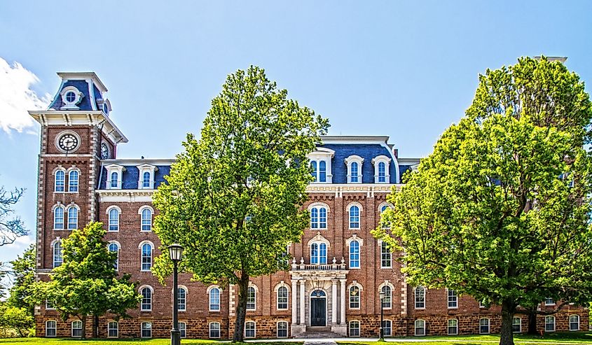 Old Main - The oldest building on the University of Arkansas campus and one of the most recognizable symbols of the University