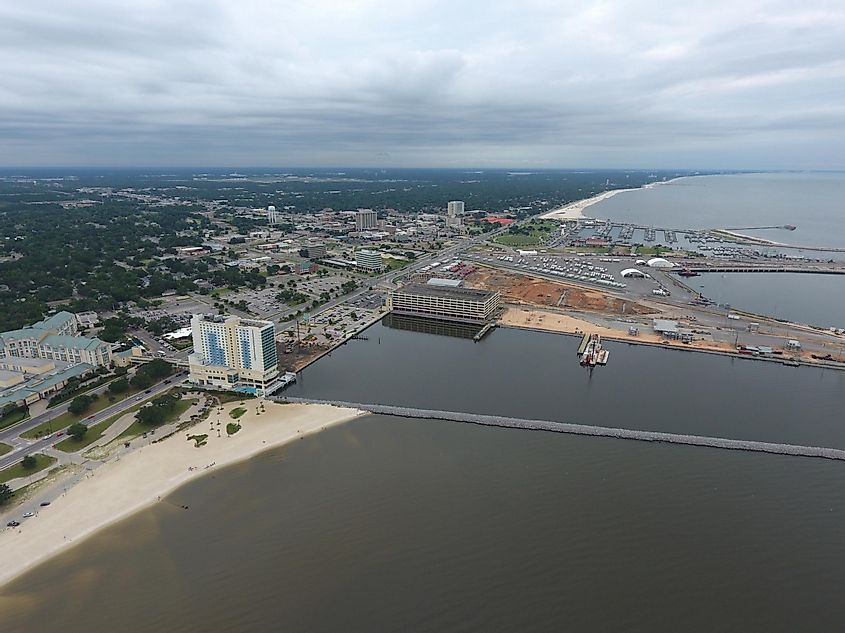 Aerial view of Gulfport in Mississippi