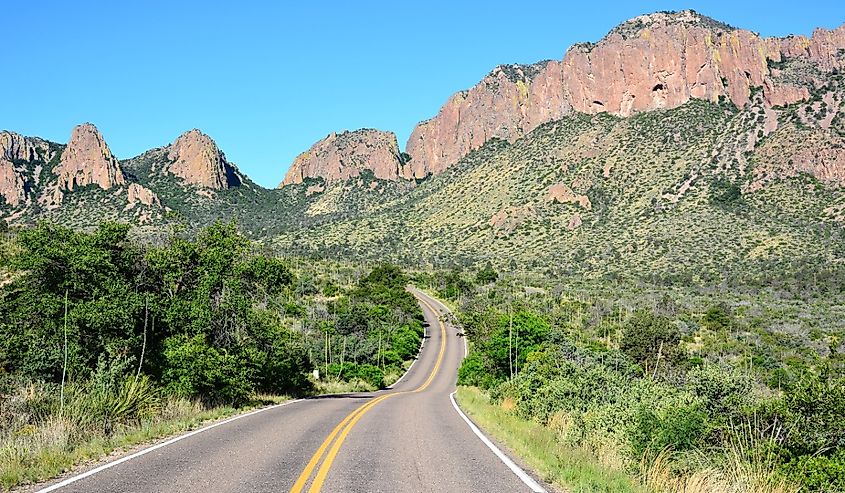 Road in Big Bend national park in Texas