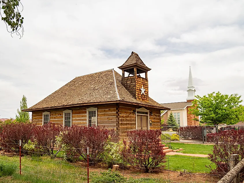 Exterior view of the Torrey Pioneer Schoolhouse at Utah