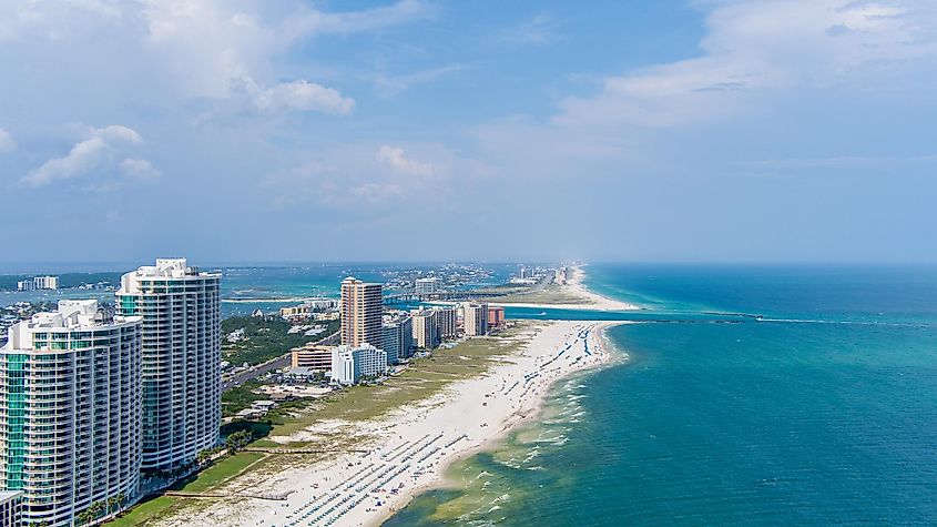 Aerial view of Orange Beach, Alabama