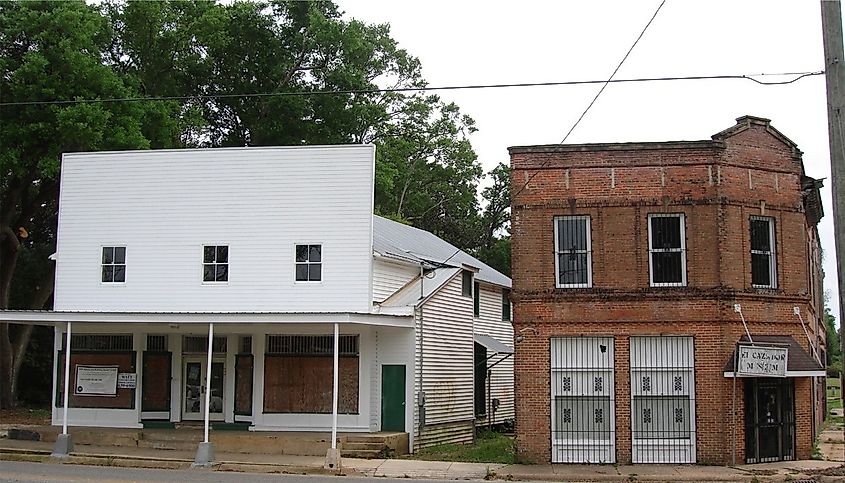 The Harper Orchard Pecans store (on the left) in Grand Bay, Alabama