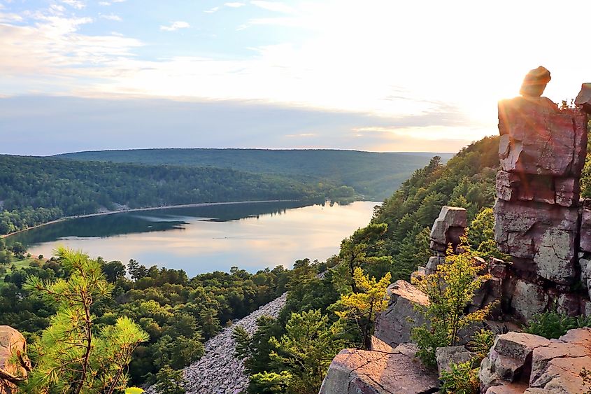 The view from Devil's Doorway at Devil's Lake State Park in Wisconsin.