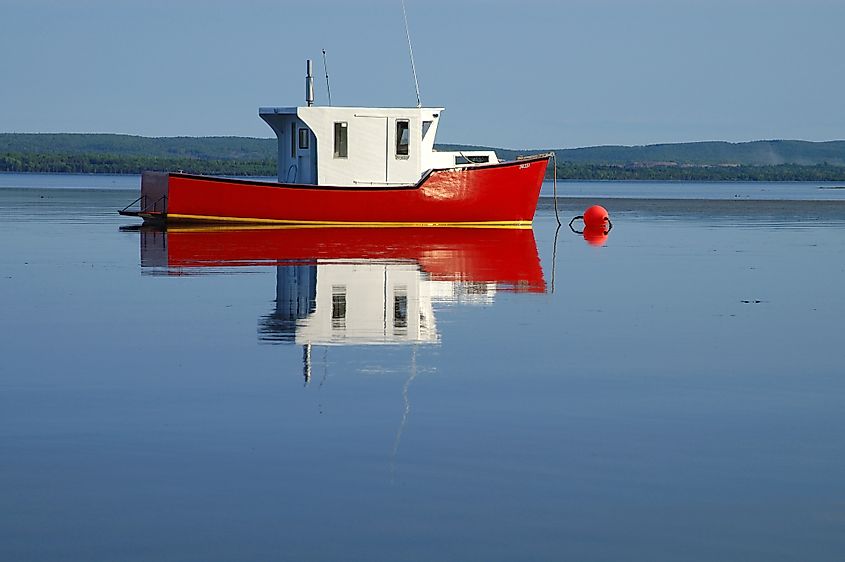 Red Boat on Bras d'Or Lake