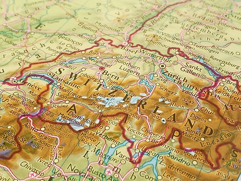 Map of Switzerland.