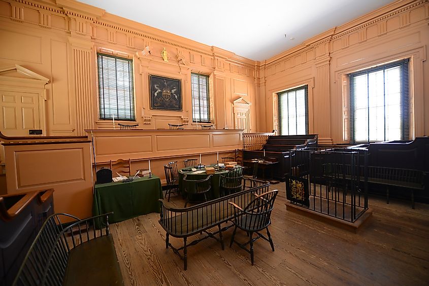 Supreme Court Room in Independence Hall. Wangkun Jia / Shutterstock.com