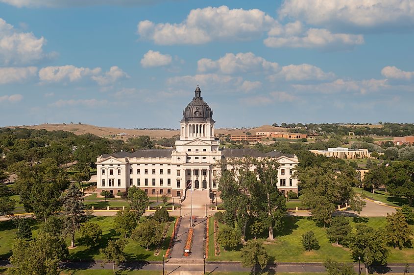 The South Dakota state Capitol building in Pierre.