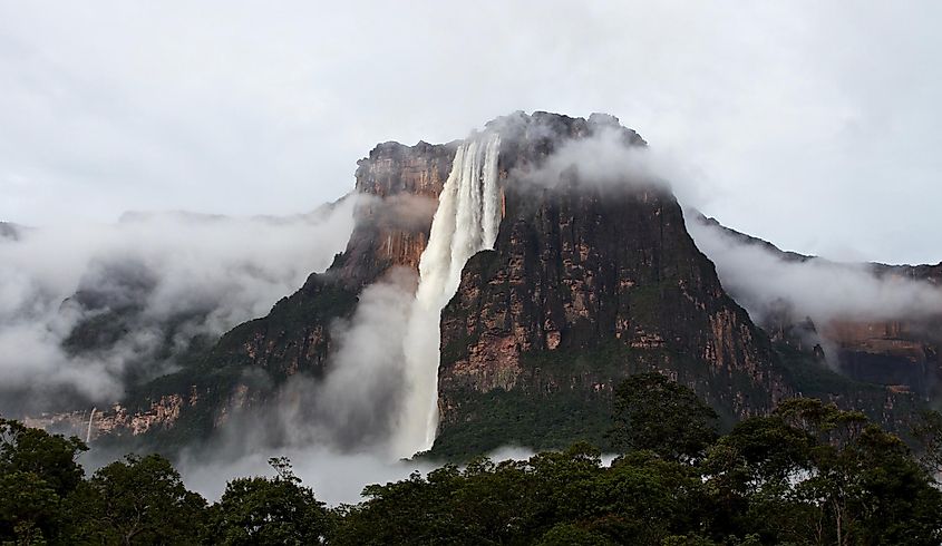 When the water falls down for almost a kilometer, all that is left is a cloud of mist.