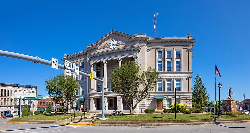 The Putnam County Courthouse in Greencastle, Indiana.