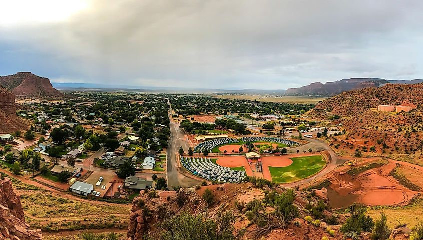 Aerial view of Kanab, Utah