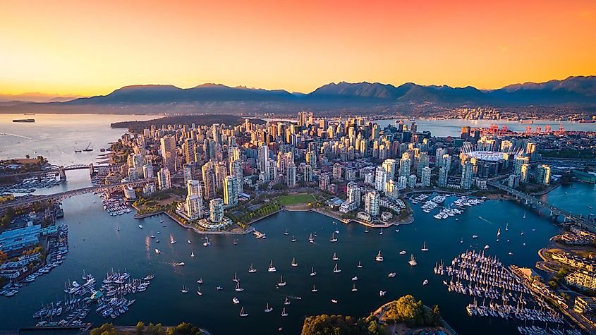 The cityscape of Vancouver, British Columbia.