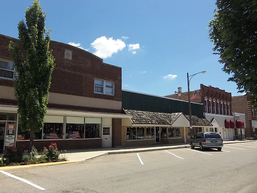 Buildings in downtown Henry, Illinois.