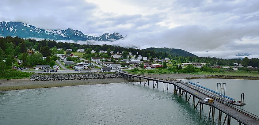 The jetty leading to Sitka, Alaska.