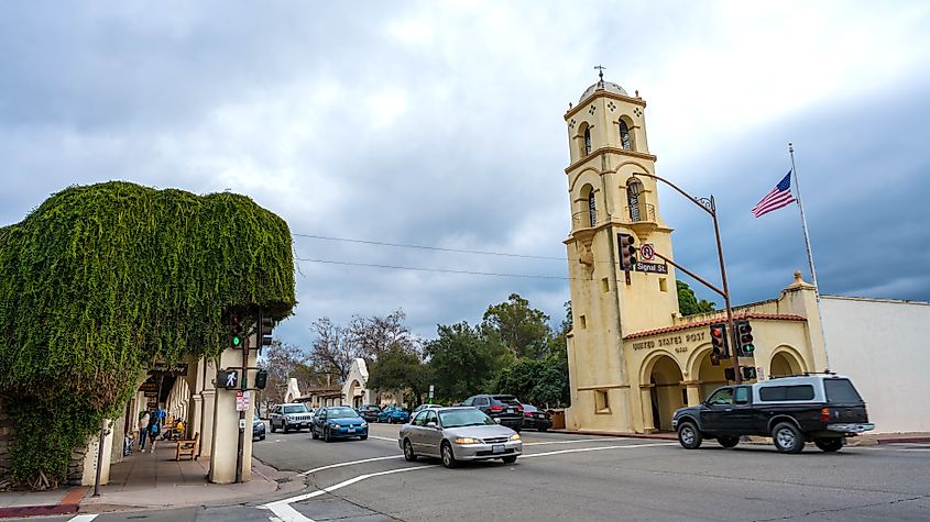 Post Office building near Libbey Park in Ojai, California
