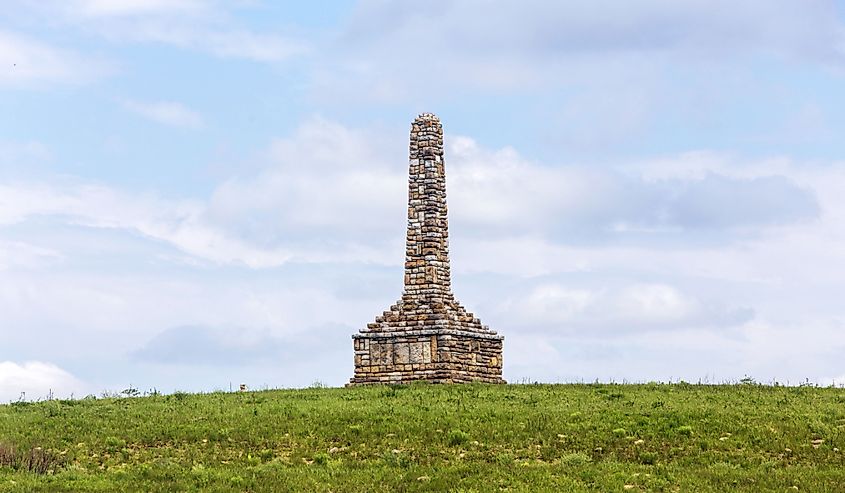 Kanza Monument along Kanza Heritage Trail at Allegawaho Heritage Memorial Park, Council Grove, Kansas