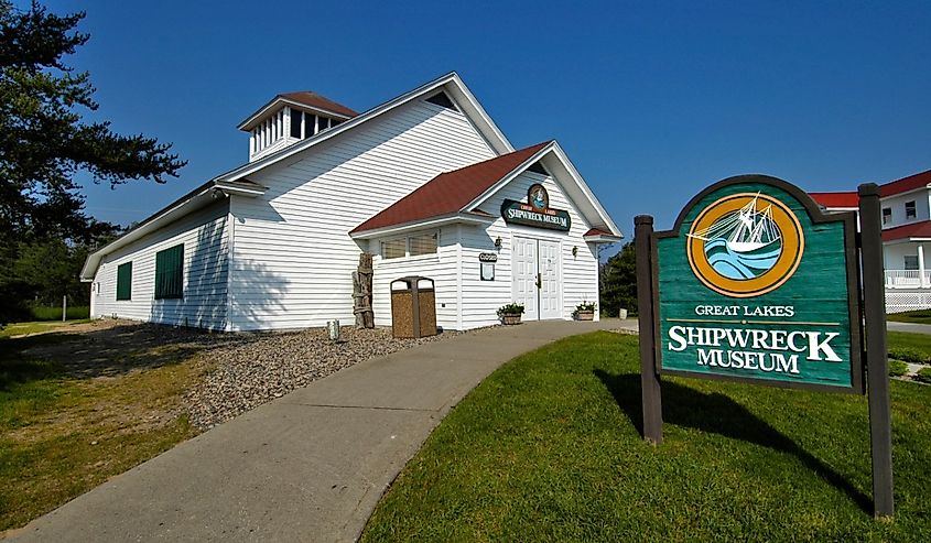 The Great Lakes shipwreck museum as part of the Whitefish Point Lighthouse Compound in Michigan's Upper Peninsula.