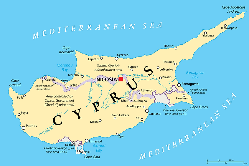 Cyprus island map