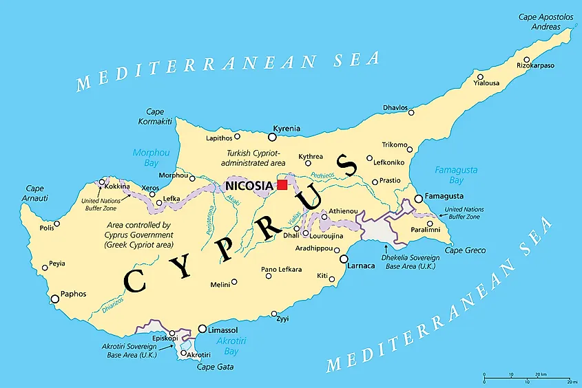 Cyprus island map