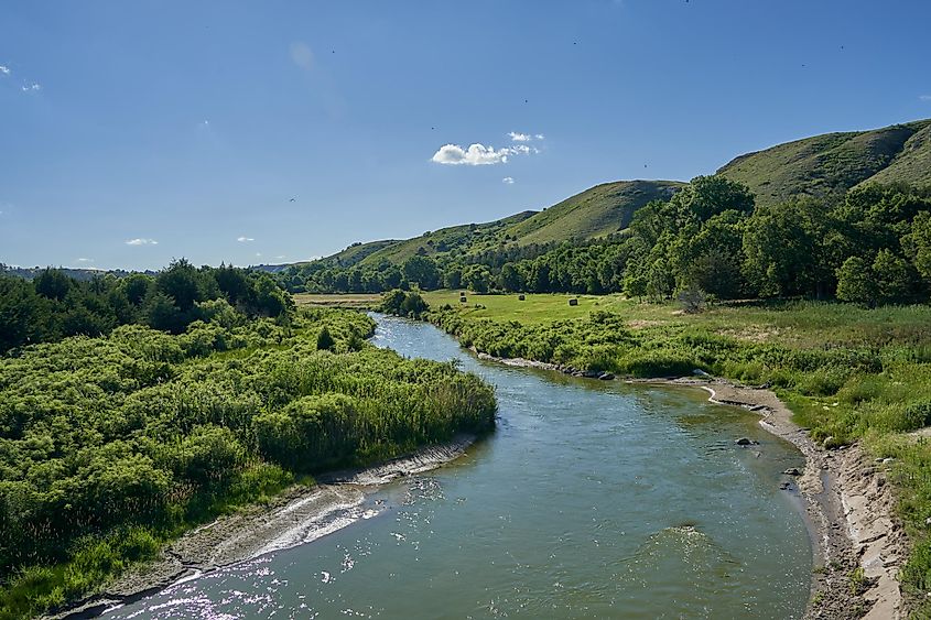 Niobrara National River flowing near Valentine, Nebraska.