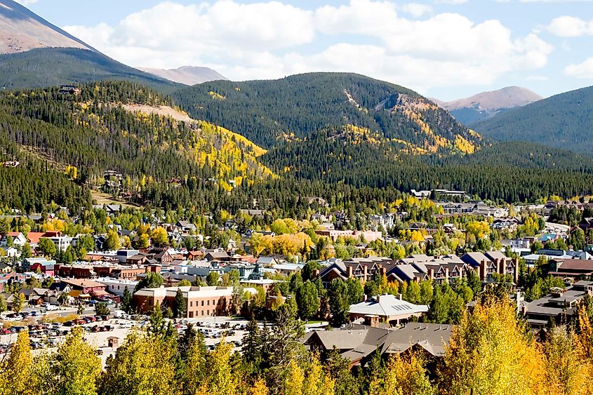 The mountain town of Breckenridge, Colorado, in fall.