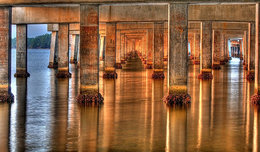 Under Bailey Bridge in Lynn Haven, Florida