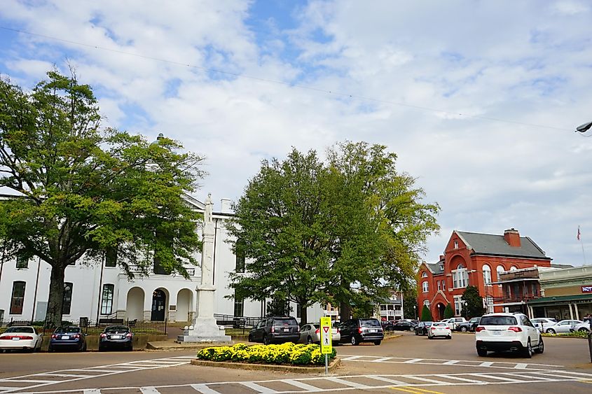 Downtown area of Oxford, Mississippi.