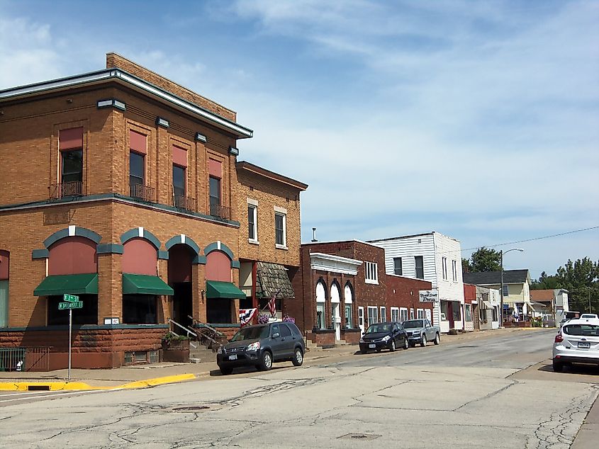 Original business district in Eldridge, Iowa.