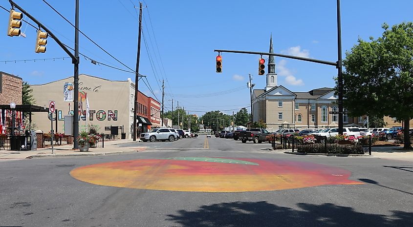 Downtown Clanton, Alabama.