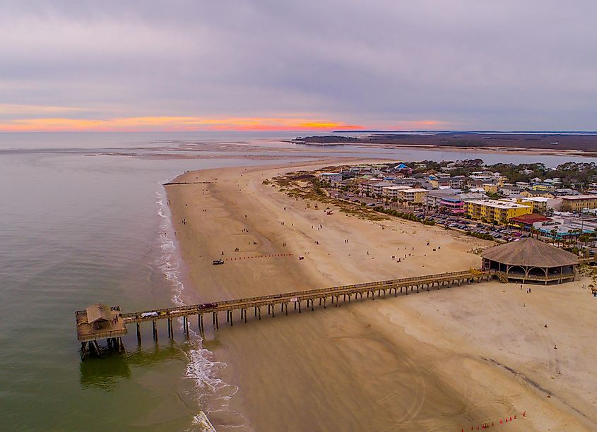 Aerial view of the Tybee Island Pier
