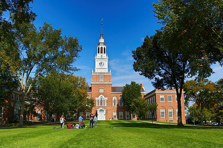 The Baker-Berry Library on the campus of Dartmouth College in Hanover, New Hampshire. 