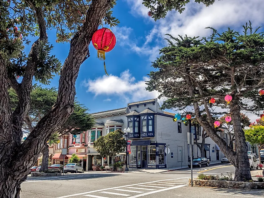 Old style building in Pacific Grove, Monterey, California.